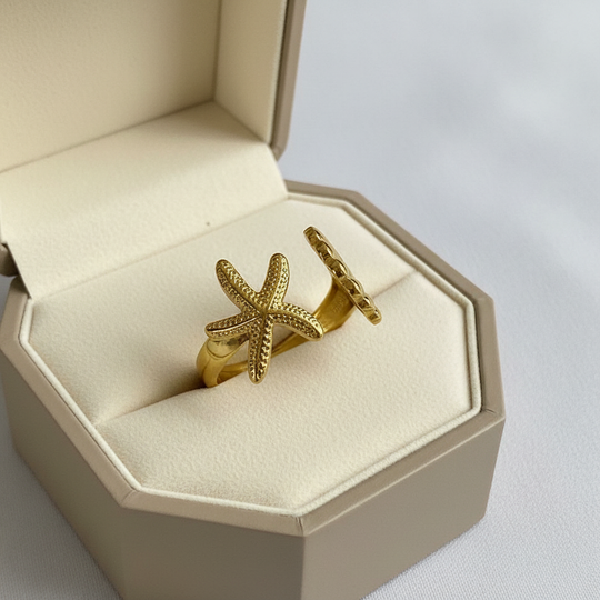 Zeester ring in luxe sieradendoos zonder logo