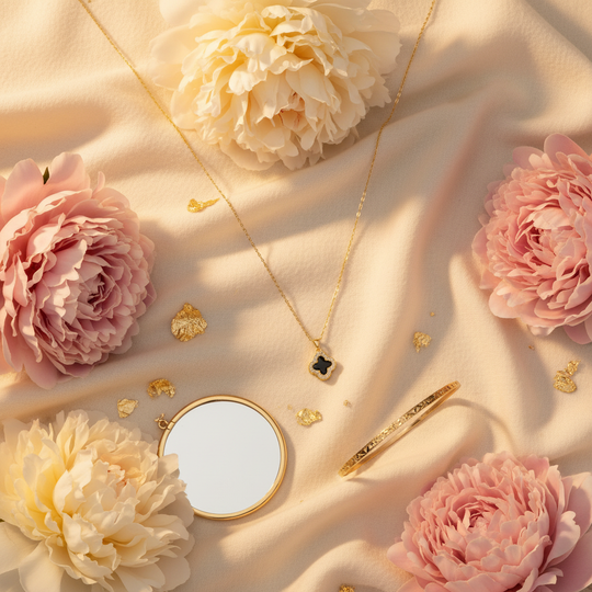 Klavervier Ketting Goud 18K