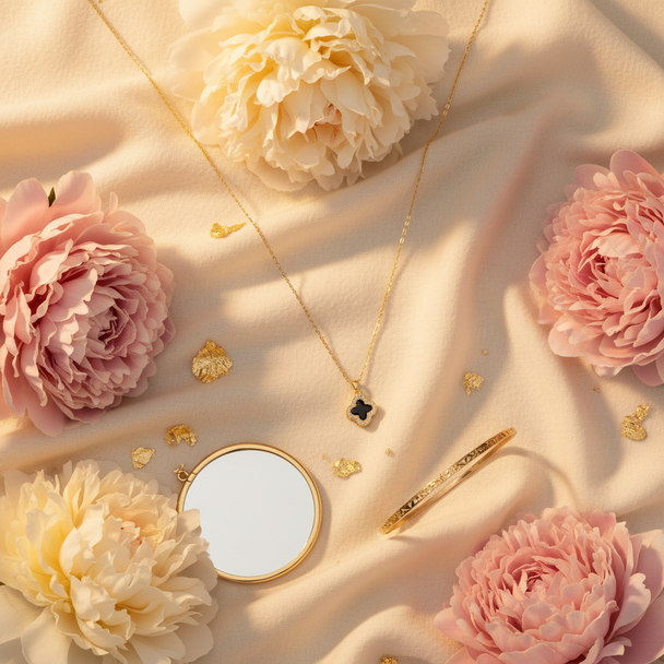 Klavervier Ketting Goud 18K