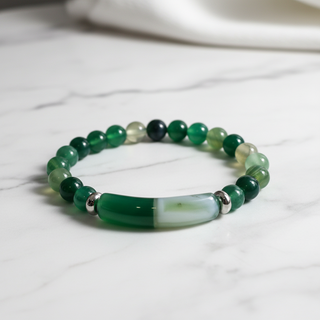 Groene agaat armband natuursteen luxe product fotografie