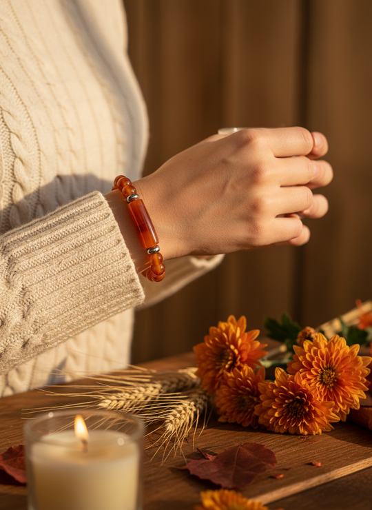 Oranje Agaat Armband