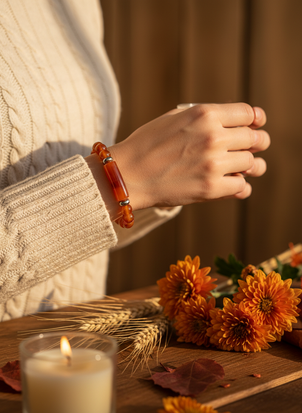 Oranje Agaat Armband