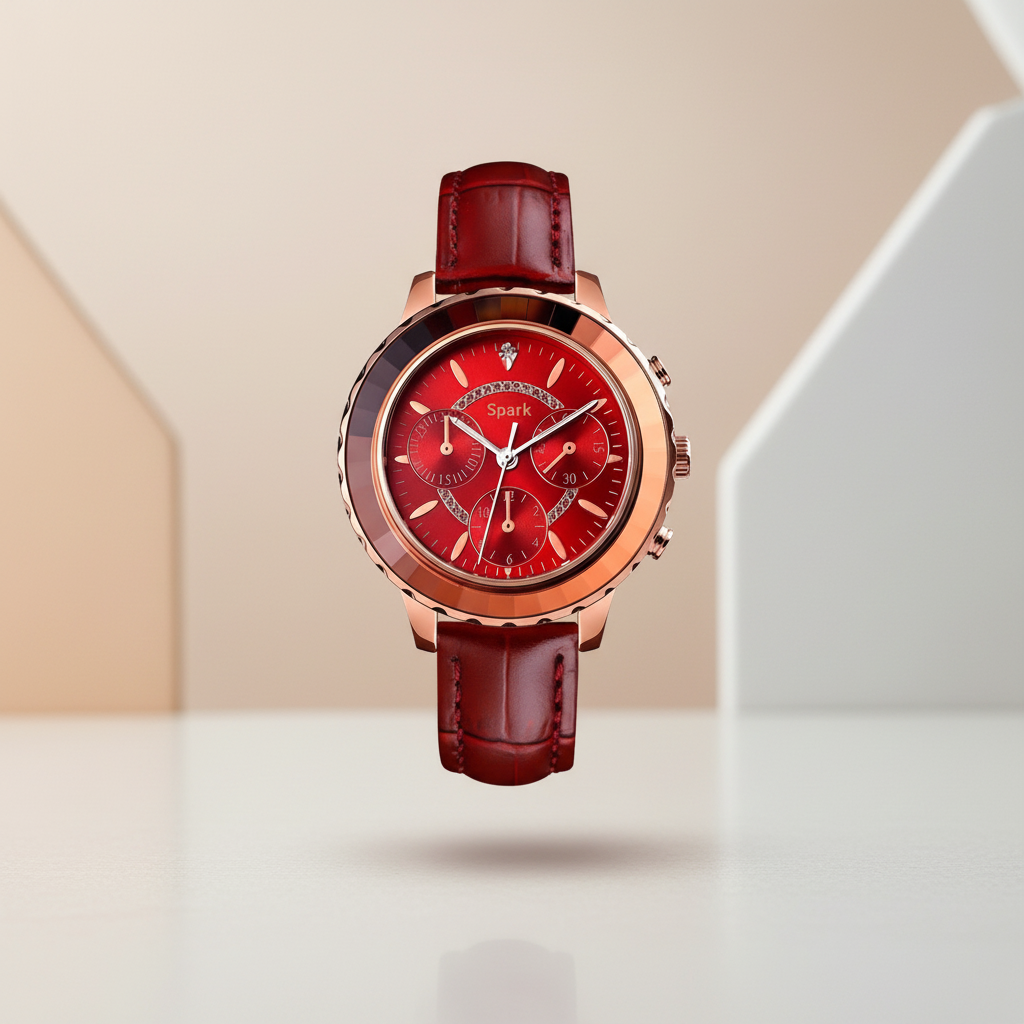 Rosé gouden horloge zwevend - luxe productfoto