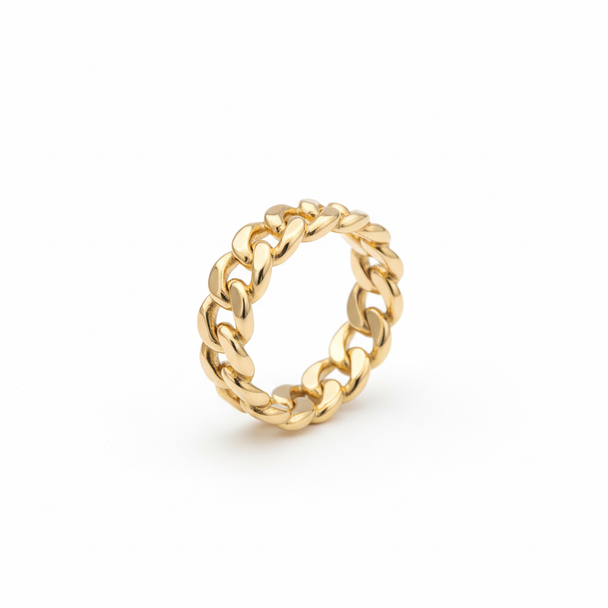 Ring Schakel 925 Zilver Goud