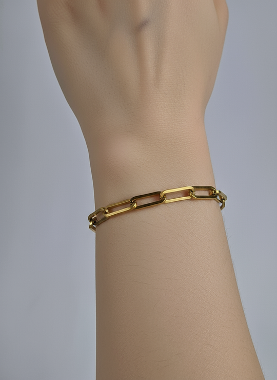 Büroklammer-Armband – 18 Karat vergoldet – goldfarben – nickelfrei