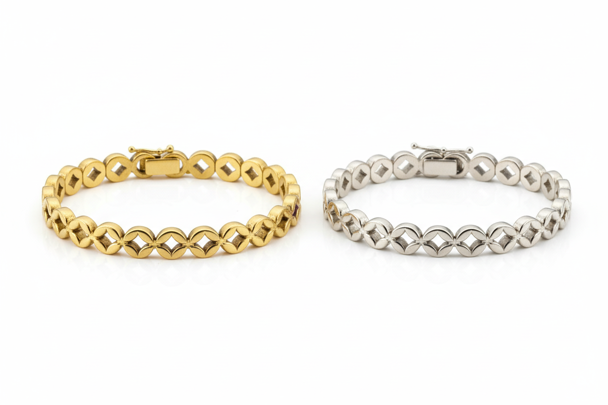 Italiaanse armband goud zilver