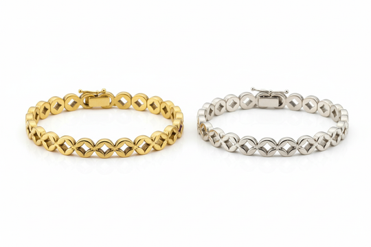 Italiaanse armband goud zilver