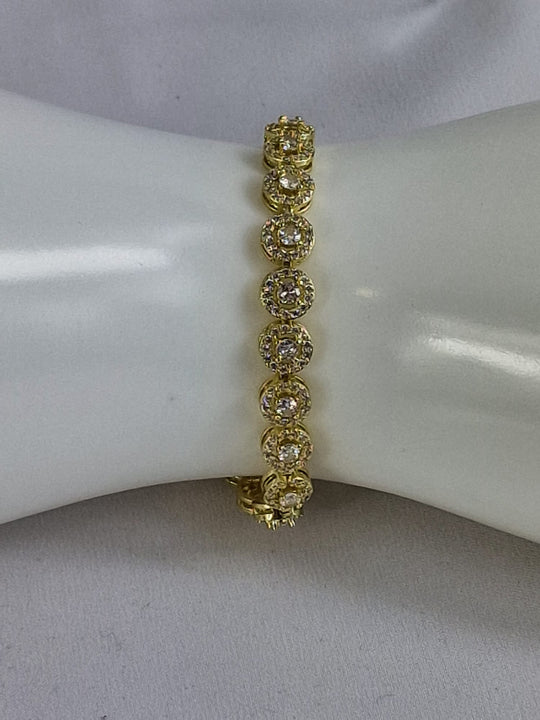 Tennisarmband aus Roségold und Gold mit Zirkonia