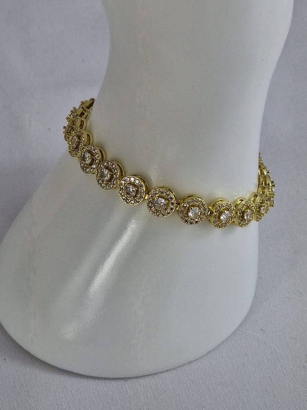 Tennisarmband aus Roségold und Gold mit Zirkonia