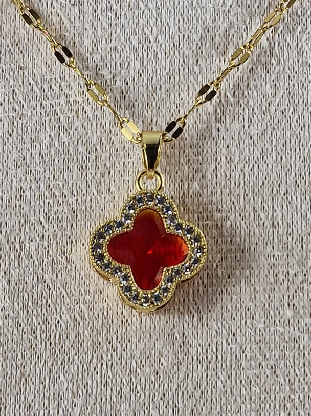 Klavervier Ketting Goud 18K