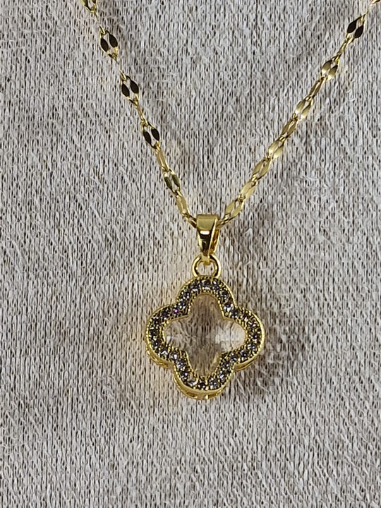 Klavervier Ketting Goud 18K