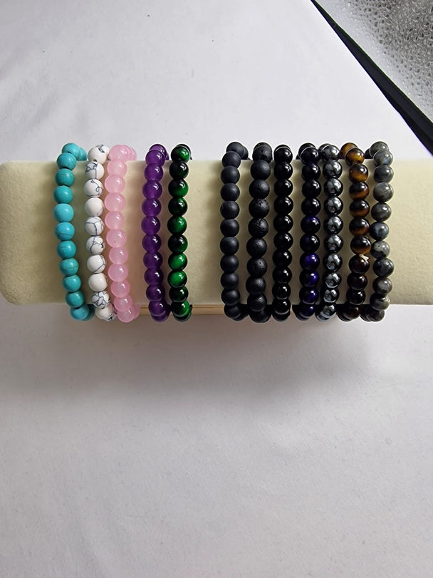 Natuursteen Kralen Armband - Diverse Kleuren