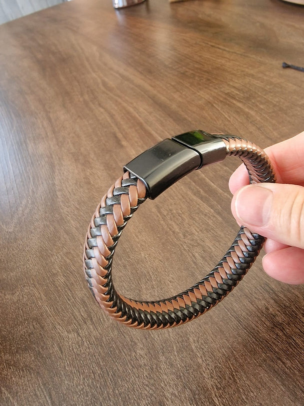 Gevlochten Heren Armband met Magneet Sluiting