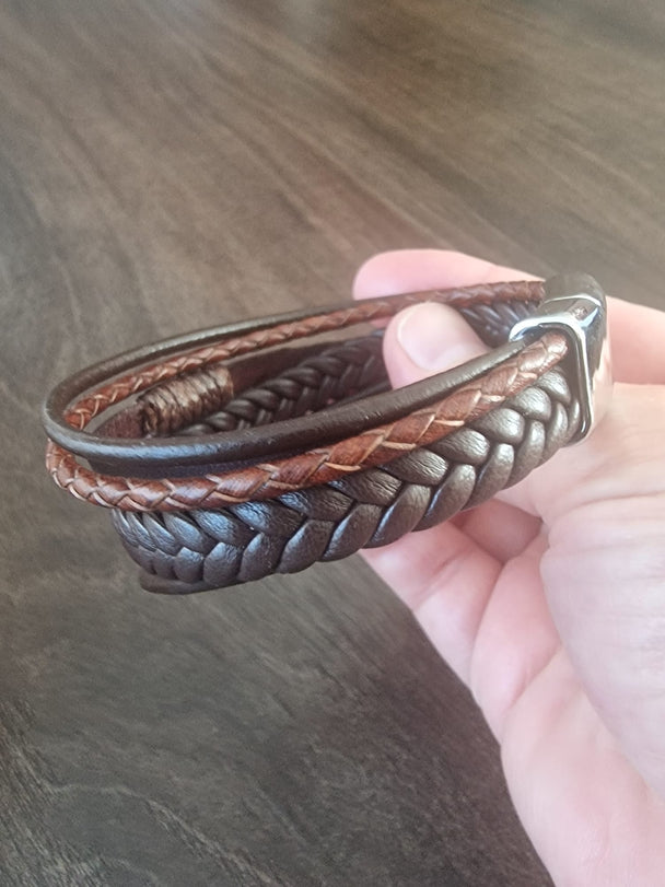 4-Dubbele Gevlochten Heren Armband
