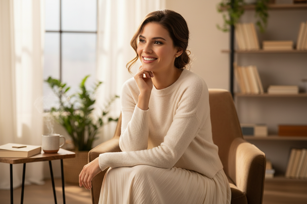 Lifestyle foto letter V oorknopjes