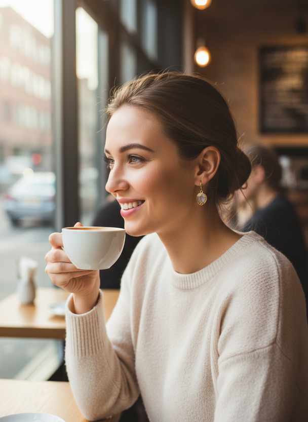 Lifestyle foto Vintage Opaal Kristallen Oorbellen - kleinere versie