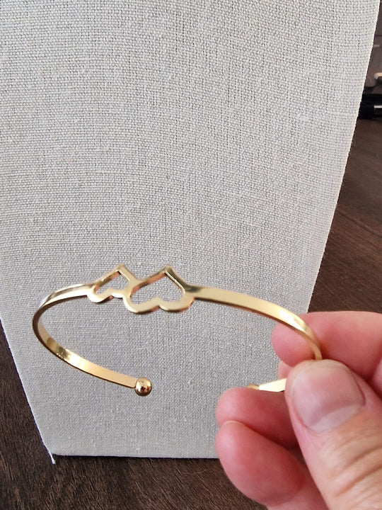 Herzförmiges Armband, goldfarben, verstellbar