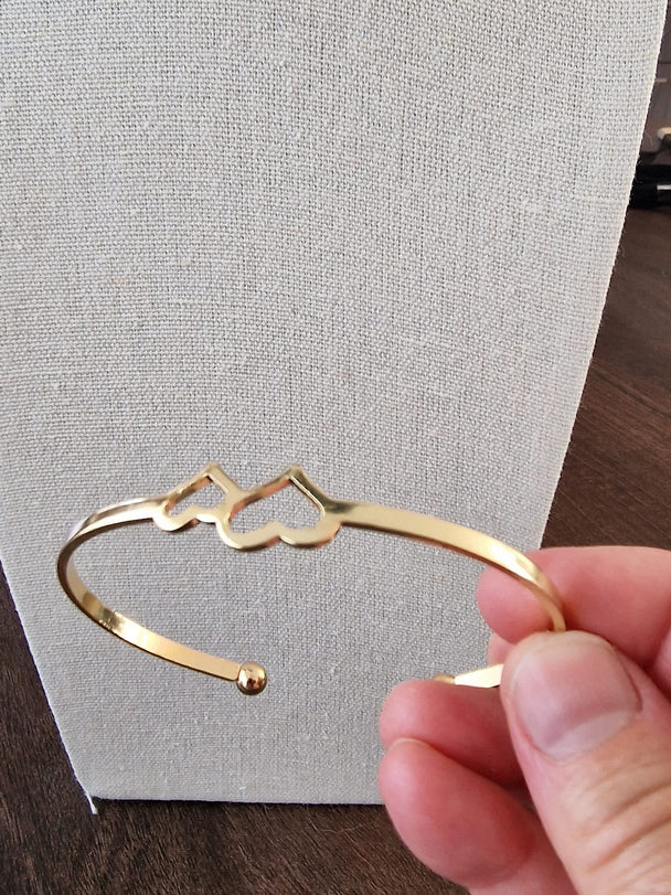 Herzförmiges Armband, goldfarben, verstellbar