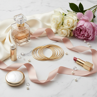 Met parfumflacon en luxe elementen