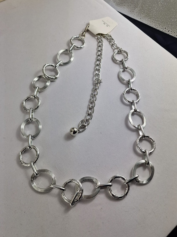 Metalen Dames Riem met Ringen - Goud en Zilver - 3cm Breed