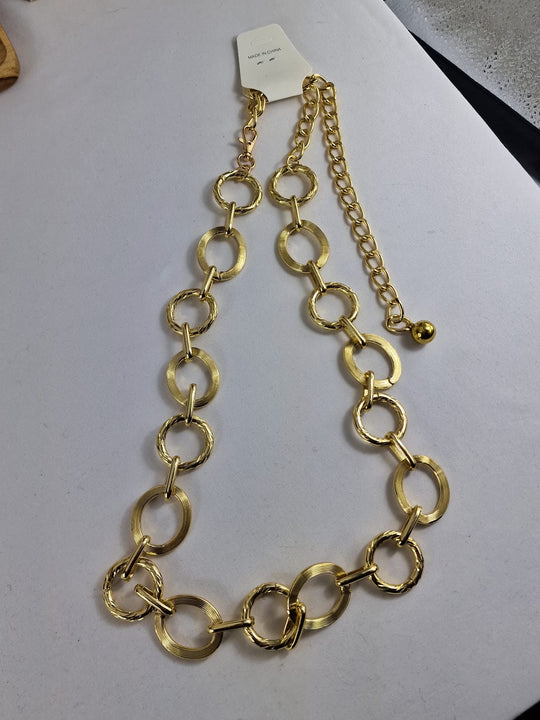 Metalen Dames Riem met Ringen - Goud en Zilver - 3cm Breed