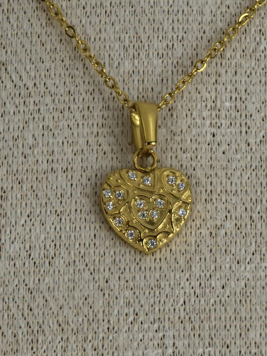 Gouden Mini Hartjes Ketting 50cm met Zirkonia - 18K Verguld Dames