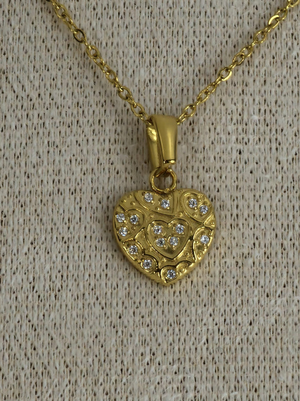 Gouden Mini Hartjes Ketting 50cm met Zirkonia - 18K Verguld Dames