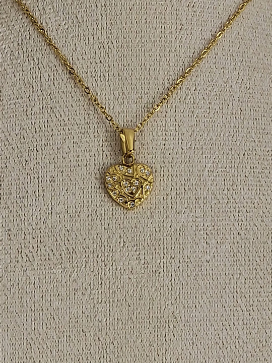 Gouden Mini Hartjes Ketting 50cm met Zirkonia - 18K Verguld Dames
