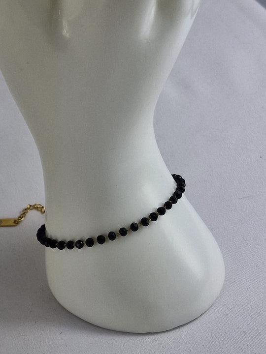 Minimalistische Zwarte Kristalen Kralen Armband Dames