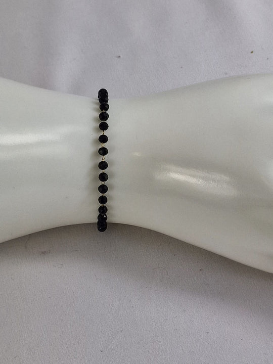 Minimalistische Zwarte Kristalen Kralen Armband Dames