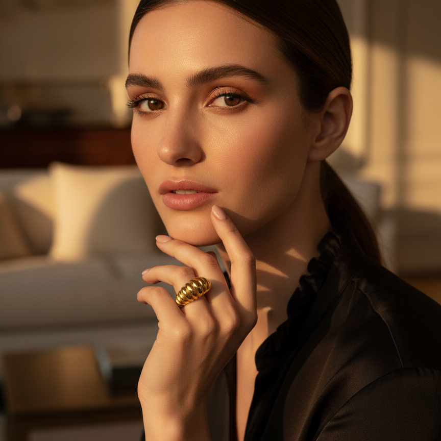 Model met retro ring