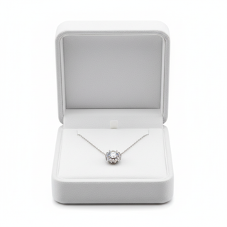 Moissanite ketting in luxe doos