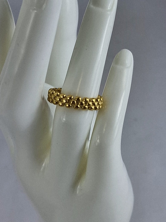 Dames Ring Goud - Bolletjes Design 18K Verguld Roestvrij Staal