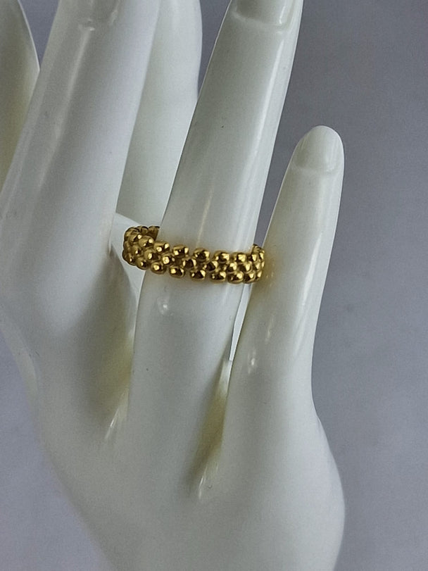 Dames Ring Goud - Bolletjes Design 18K Verguld Roestvrij Staal