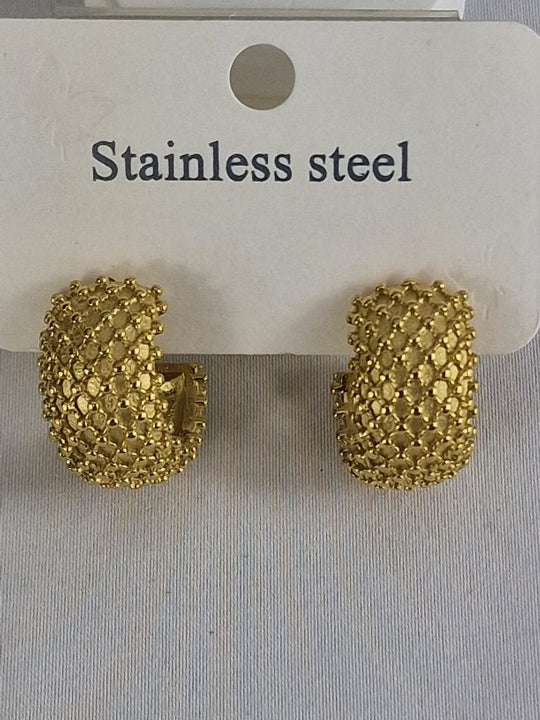 Runde Retro-Creolen – 18 Karat vergoldet – goldfarben