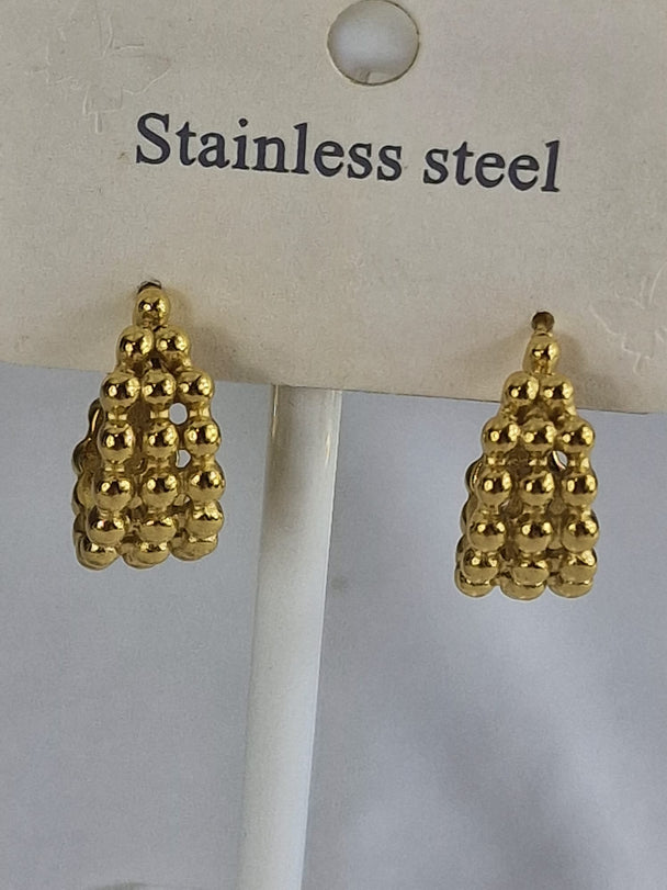 Retro Bolletjes Hoops Oorbellen - 18K Verguld - Goudkleurig