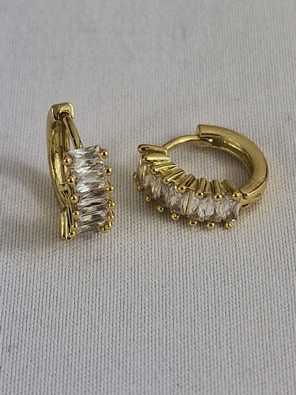 Hoop Earrings Zirconia 18K Gold Plated