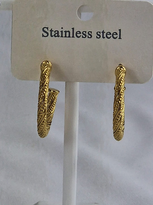 Retro-Ohrringe im kreolischen Stil – 18 Karat vergoldet – goldfarben