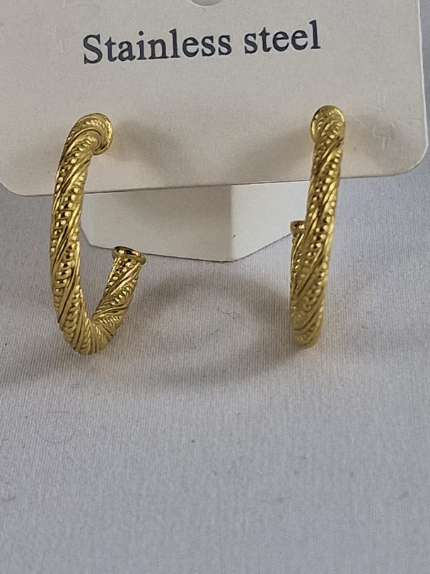 Retro Creool Hoops Oorbellen - 18K Verguld - Goudkleurig