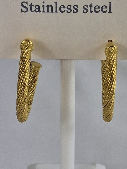 Retro-Ohrringe im kreolischen Stil – 18 Karat vergoldet – goldfarben