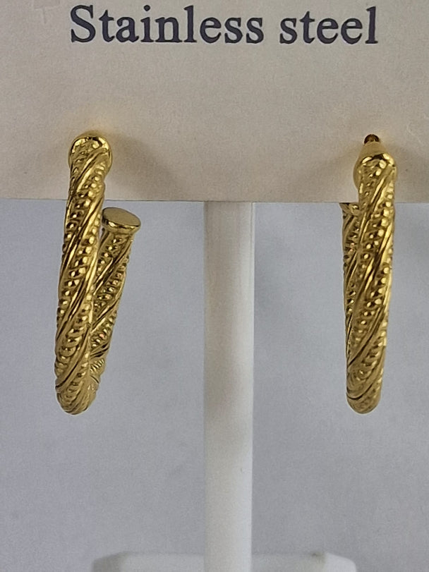 Retro Creool Hoops Oorbellen - 18K Verguld - Goudkleurig