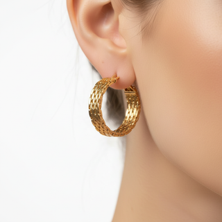 Oorbellen macro detail