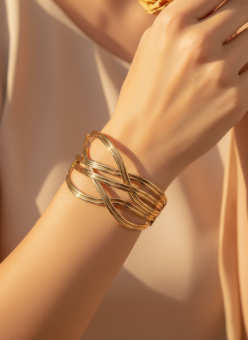 Open veer manchet armband