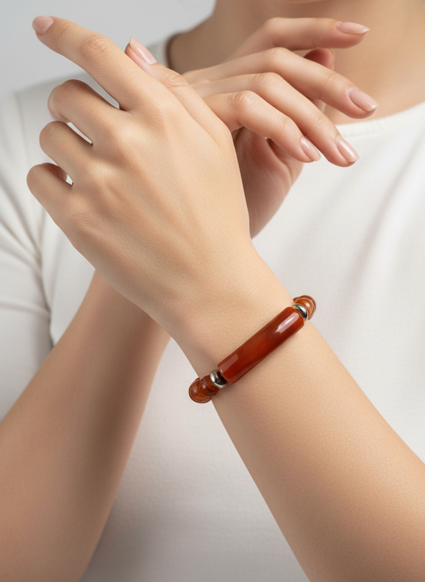 Oranje Agaat Armband Model
