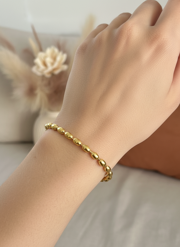 Ovale armband in goudkleur