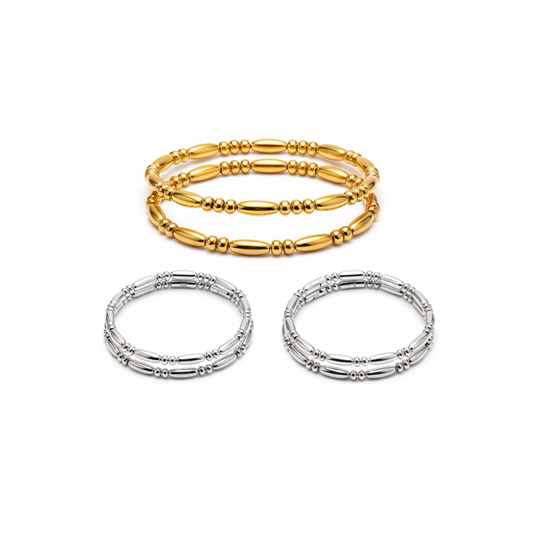 Ovale kralen armbanden studio white