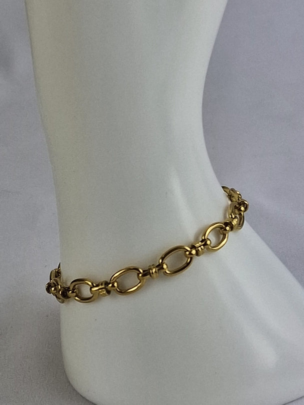 Ovales Gliederarmband – 18 Karat vergoldet – goldfarben – nickelfrei