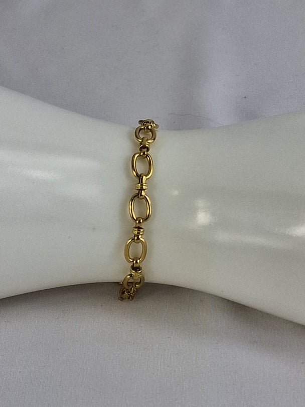 Ovales Gliederarmband – 18 Karat vergoldet – goldfarben – nickelfrei