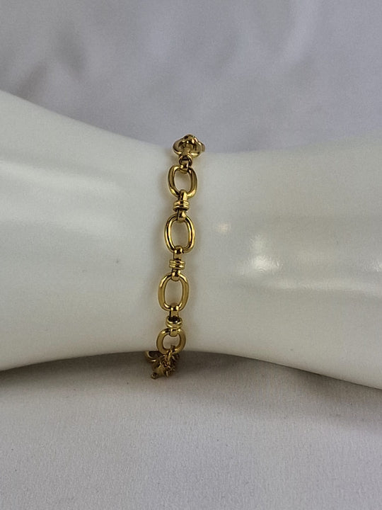 Ovales Gliederarmband – 18 Karat vergoldet – goldfarben – nickelfrei