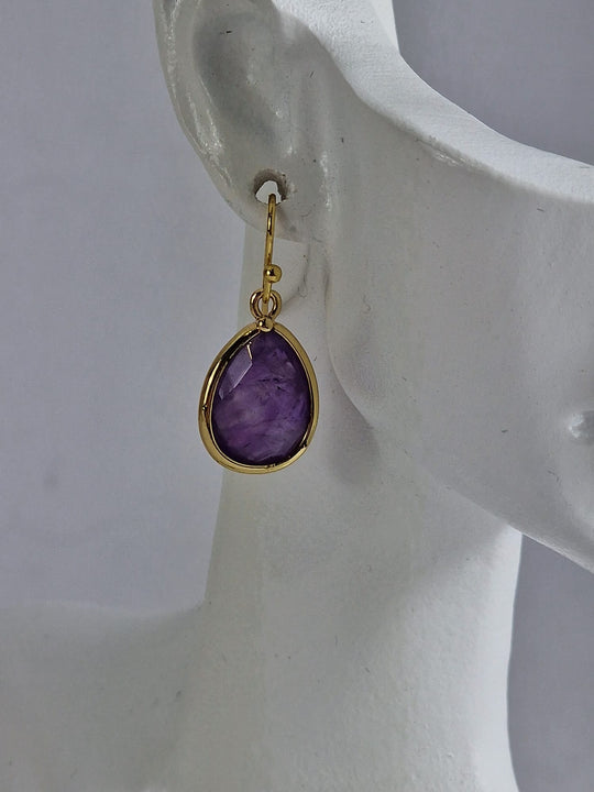 Klassieke Waterdruppel Oorbellen 14K Verguld met Kristal Edelsteen